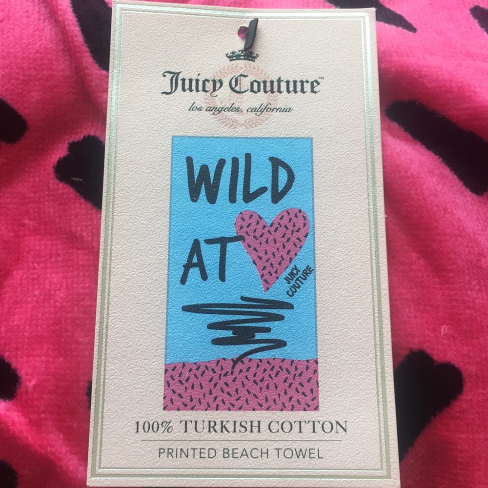 Juicy Couture Beach or Pool towel 34” x 64” New